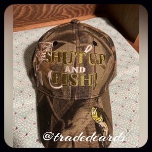 New SHUT Up and Fish Baseball/Cap Hat, Green